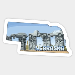 Nebraska state design / Nebraska lover / Nebraska carhenge gift idea / Nebraska home state Sticker